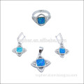 Custom made high quality synthetic opal set in silver
